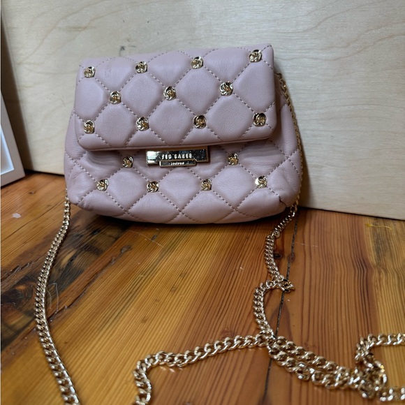 Ted Baker London Handbags - Ted Baker London Quilted Blush Pink Crossbody with Gold Chain